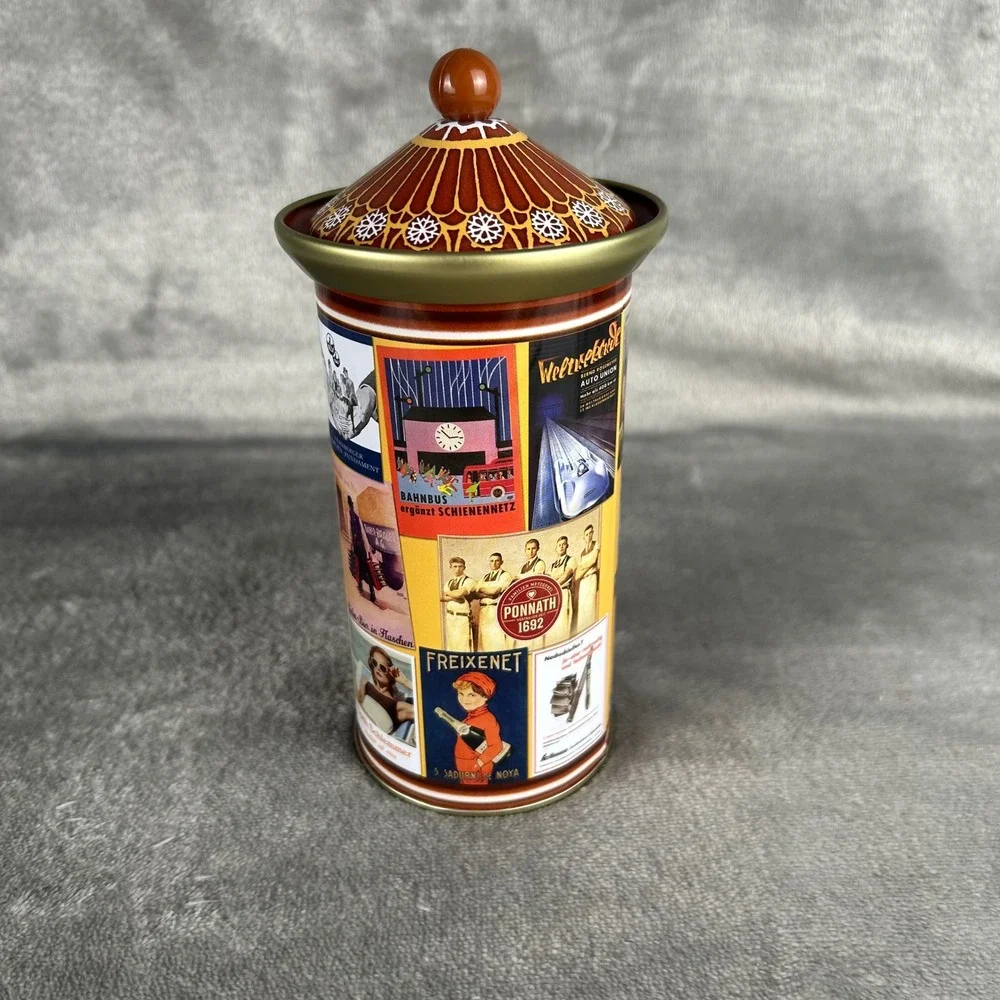 Schmidt Lebkuchen Nuremberg German Advertising‎ Biscuit Tin Domed Lid